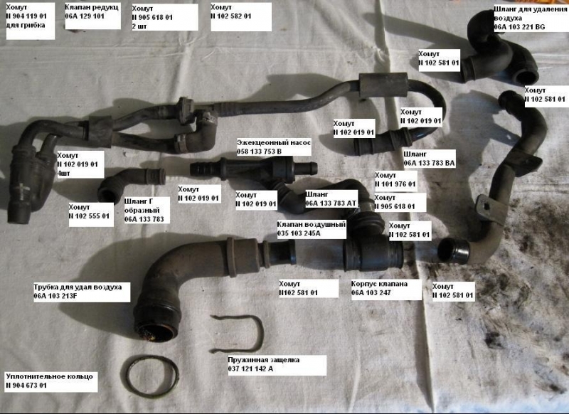 Система ВКГ. Замена PCV клапана Audi TT (8N) Coupe рис. 2
